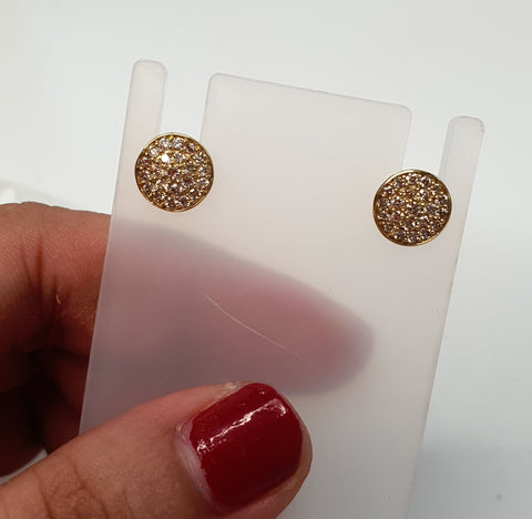 0.50 Carat Round Shape Diamond Yellow Gold Stud Earrings