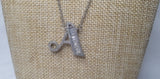 Zircon Bezel and Baguette 26 letters sterling silver initial letter pendant necklace