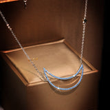 ICAHKYNL0106 CZ Necklaces Shine 3A Zircon Moon Shape Necklace