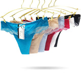 Ice Silk Seamless Lace Thongs Panties 87301