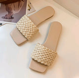 Woven upper slippers women sandals
