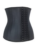 BLACK 25 STEEL BONED CORSET LATEX WAIST TRAINING CORSET