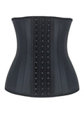 BLACK 25 STEEL BONED CORSET LATEX WAIST TRAINING CORSET