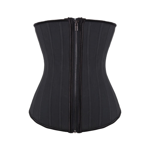 25 BONED ZIPPERED LATEX WAIST TRAINER CORSET