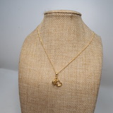 2 Hearts Pendant with 18 inches Gold Necklace