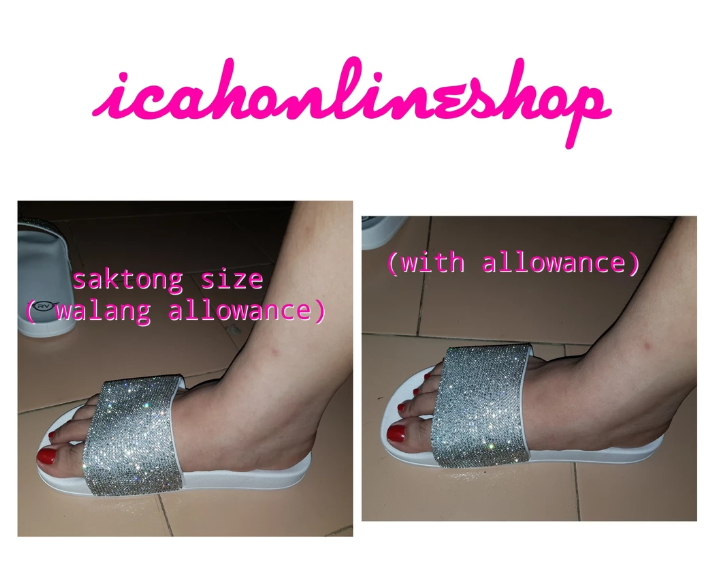 White 2025 rhinestone slides