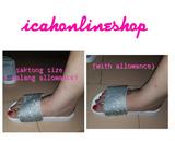 Ribbon Bow Rhinestone Transparent Jelly Flip Flops Read Description