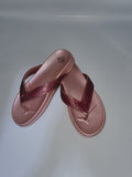 V Strap Old Rose Rhinestone Jelly Sandals