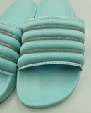 Soft Candy Blue Glittered Slides