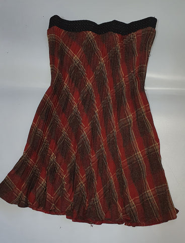 Maroon Checkered Skirt