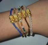 Minimalist Semi Precious Stone or Swarovski with Gold Plated Lucky Charms