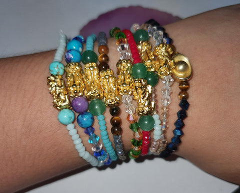 Minimalist Semi Precious Stone or Swarovski with Gold Plated Lucky Charms 2