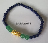 Minimalist Natural Lapis Lazuli Stone Semi Precious Stone with Gold Plated Lucky Charms