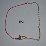 Red String Bracelet with Gold Plated Clasp