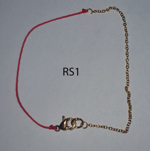 Red String Bracelet with Gold Plated Clasp