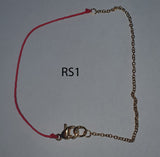 Red String Bracelet with Gold Plated Clasp