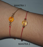 String Bracelet with Mantra and Gold Plated Clasp
