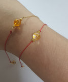 String Bracelet with Mantra and Gold Plated Clasp