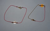 String Bracelet with Mantra and Gold Plated Clasp