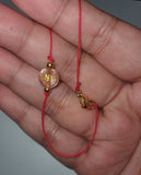 String Bracelet with Mantra and Gold Plated Clasp