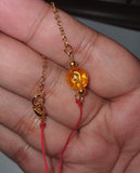 String Bracelet with Mantra and Gold Plated Clasp