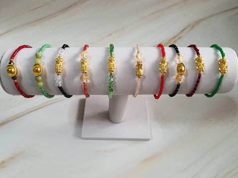 Minimalist Semi Precious Stone or Swarovski with Gold Plated Lucky Charms 4
