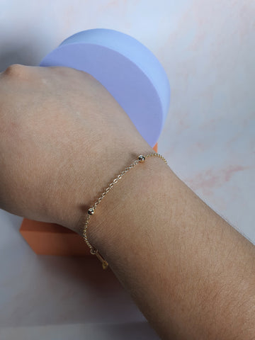 14K Gold Plated Chain flat Balls chain separated bead chain Bracelet
