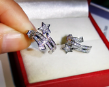 ICAHKYED0483 Shine 3A Zircon Star Shape Trendy Earrings