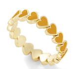 Cute Enamel Solid Color Heart Rings