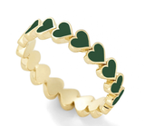 Cute Enamel Solid Color Heart Rings