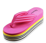 Zia platform flip flops factory price wedge heel dress slippers for women