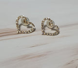 0.70 Diamond Open Heart Yellow Gold Stud Earrings