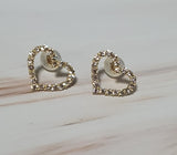 0.70 Diamond Open Heart Yellow Gold Stud Earrings