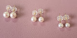 Genuine 18K yellow gold round freshwater ball pearl earrings stud