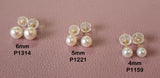 Genuine 18K yellow gold round freshwater ball pearl earrings stud