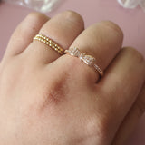 ICAHKYRA0655 CZ Rings 18k Rose Gold Plating 3A Zircon Rings for Women