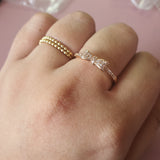 ICAHKYRA0655 CZ Rings 18k Rose Gold Plating 3A Zircon Rings for Women