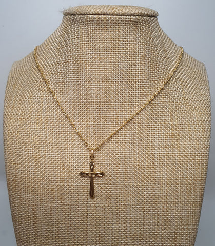 Cross Pendant with 18 inches Gold Necklace