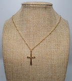 Cross Pendant with 18 inches Gold Necklace