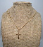 Cross Pendant with 18 inches Gold Necklace