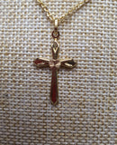 Cross Pendant with 18 inches Gold Necklace