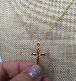 Cross Pendant with 18 inches Gold Necklace