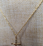 Cross Pendant with 18 inches Gold Necklace