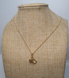 2 Hearts Pendant with 18 inches Gold Necklace