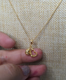 2 Hearts Pendant with 18 inches Gold Necklace