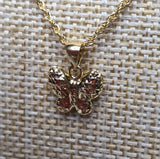 Butterfly Pendant with 18 inches Gold Necklace