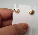 Full Heart Stud Earrings
