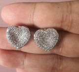 ICAH003 Heart Shape Crystal Women Stud Earrings Simple Love Zircon Earrings