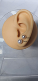 Genuine 18K yellow gold round freshwater ball pearl earrings stud