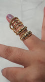 Adjustable Croissant Twisted Chain Designs Ring